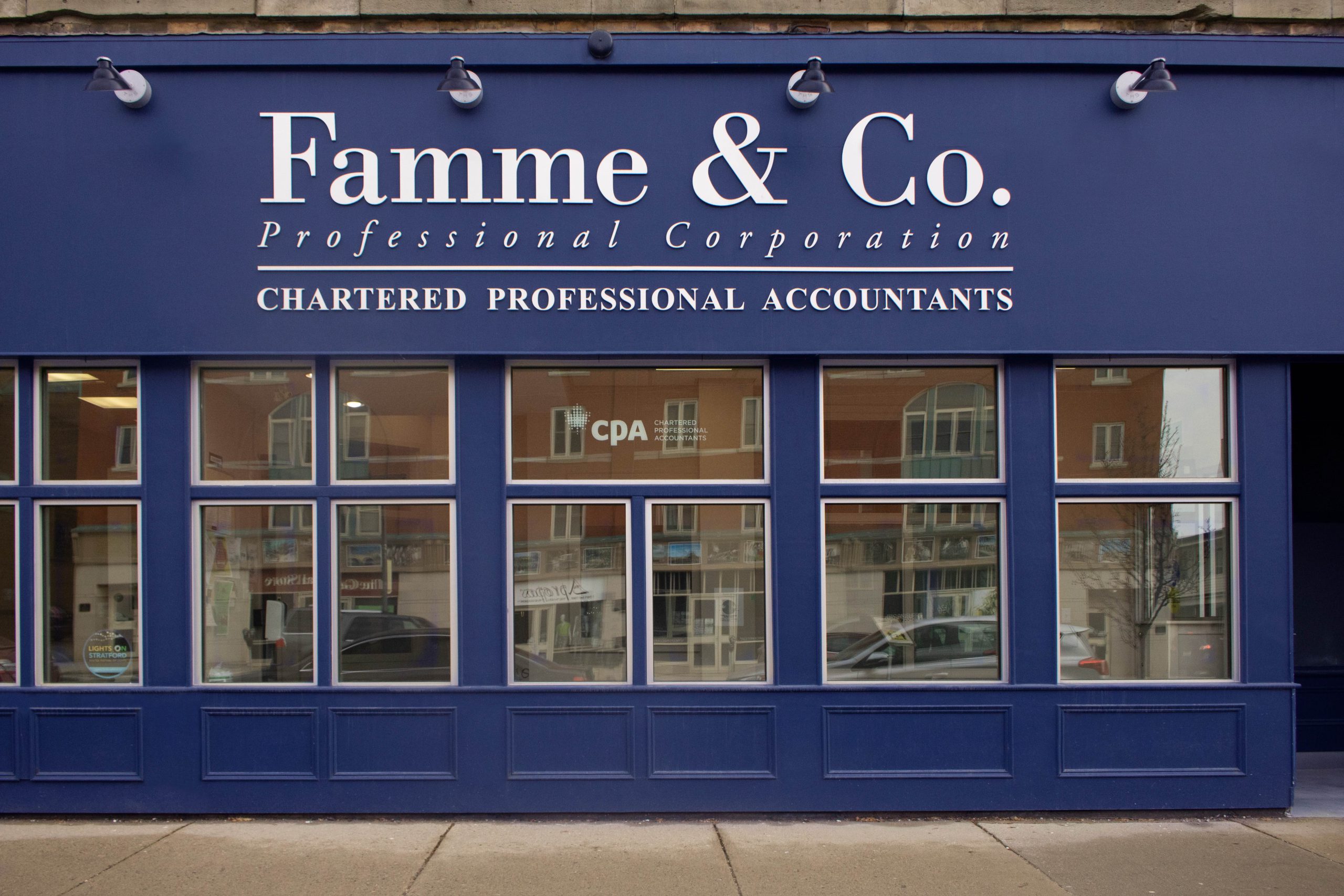 Famme & Co. Chartered Professional Accountants Stratford location building and store front.